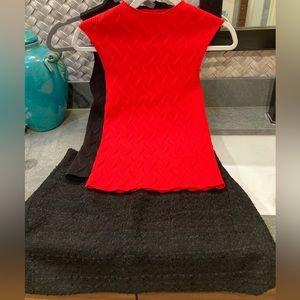 Zara haul! Black knit mini (L) (2) knit sleeveless tanks (M) in Red/Black NWT